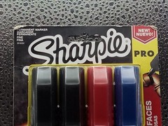 Sharpie Pro Fine Tip Permanent Marker 4 Pack Marks on Wood, Metal, PVC, Concrete