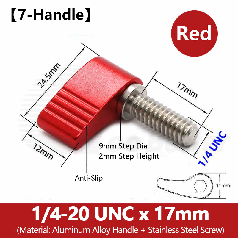 1/4 3/8 UNC Thumb Screw Clamping Lever Wing Knob Hand Grip Bolt Adjustable Metal