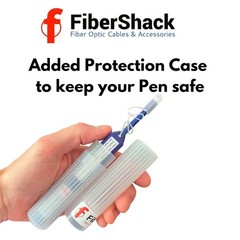 FiberShack 1.25mm LC Fiber Optic Cleaner Pen 800+ Cleans with Case & Dust Caps