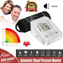 Automatic Upper Arm Blood Pressure Monitor Pulse Meter BP Machine Voice Talking
