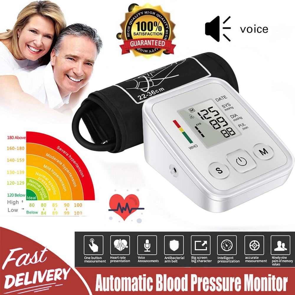 Digital Upper Arm Blood Pressure Monitor BP Cuff Gauge Heart Rate Machine Tester