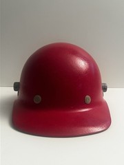 Vintage SuperGlas Fibre Metal Fiberglass Duck Bill Red Hard Hat USA 1980s