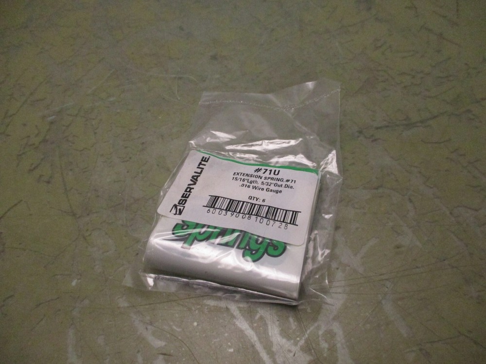 Bag of 6 Servalite #71U Extension Springs 15/16″ L 5/32″ OD .016awg [4*R-12.75]