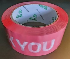 Pink White Lettering Thank You Packaging Tape – 1 Roll