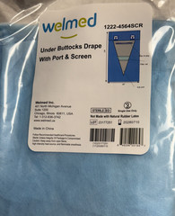 Welmed under buttocks drape with port and screen lot 23177251 1222-4564SCR New