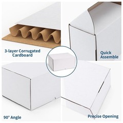 12x10x6 White Shipping Boxes Set of 15, Corrugated Cardboard Mailer Boxes for…