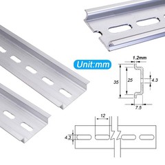 mxuteuk 3pcs DIN Rail Slotted Aluminum RoHS 8″ Inches Long 35mm Wide 7.5mm Hi…