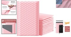 Durable 4×8 Bubble Mailers in Light Pink – 50 Pcs of Reliable Shipping Envelopes