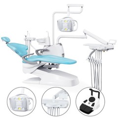 Dental Unit Chair Ergonomic DC Motor Computer Controlled Hard Leather with Stool