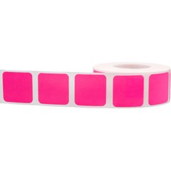 Square Stickers | 1″ Inch Wide | 500 Pack | Pick One Color