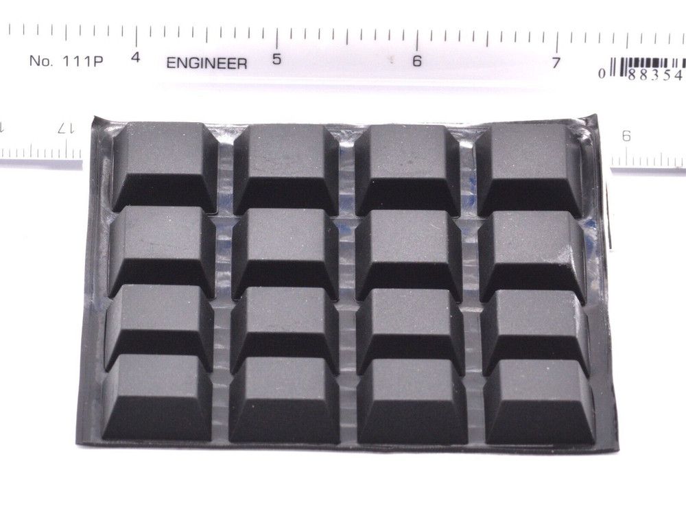3/4″ Square Pyramid Peel & Stick Silicone Rubber Feet for Speakers & Studio Gear