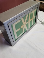 Old School Illuminated EXIT Sign Light Box, Hardwired Wall Mount – Novelty