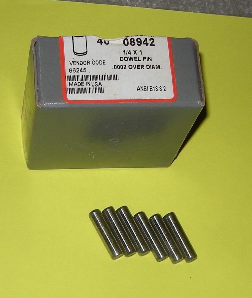 1/4″ x 1″ Dowel Pin steel set of 6 UNBRAKO