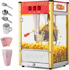 ROVSUN 8oz 32 Cups Commercial Popcorn Popper Maker Machine 850W Bar Service Red