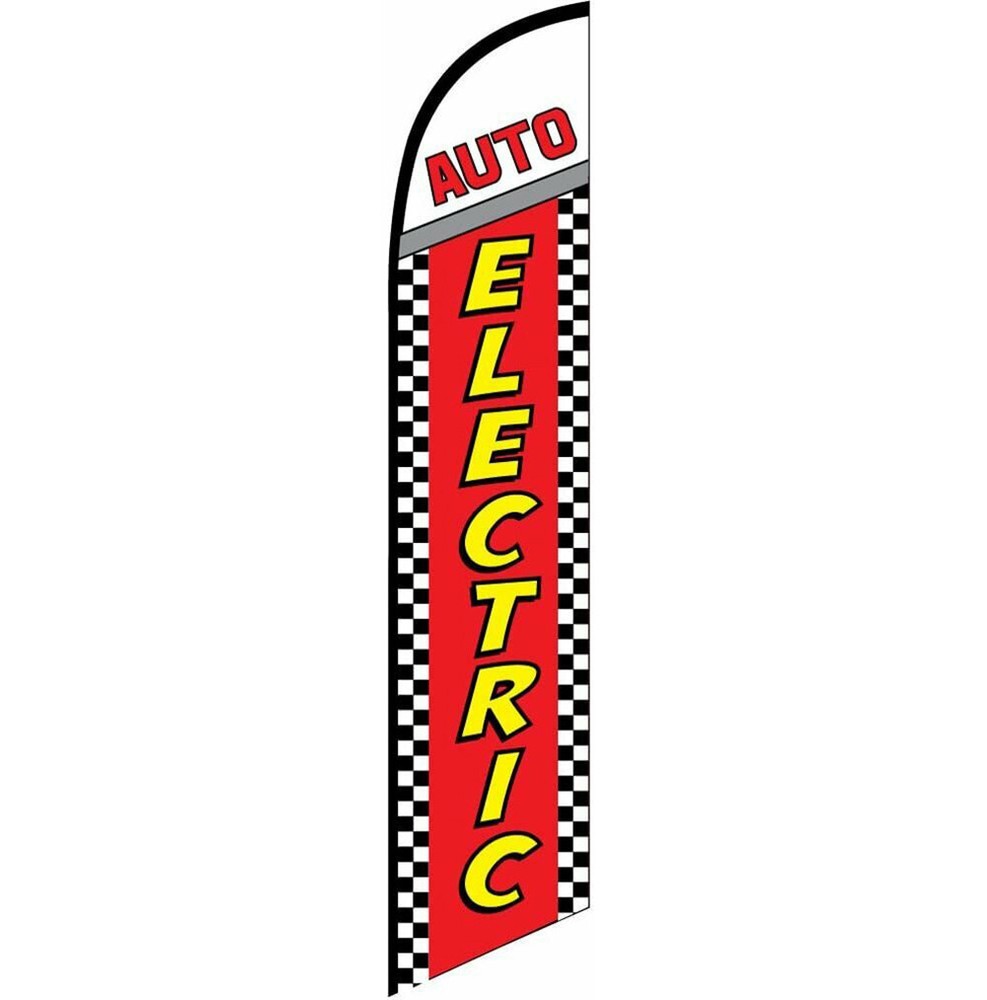 Auto Electric (checkered) 15′ Feather Banner Swooper Flag – Replacement Flag