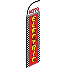 Auto Electric (checkered) 15′ Feather Banner Swooper Flag – Replacement Flag