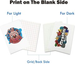 20 Inkjet + Laser Printable Heat Transfer Vinyl Sheets for Dark + Light Fabrics