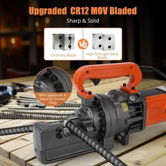 Electric Hydraulic Rebar Cutter, 1700W 110V, Cutting up to 1 in #8 4-25 mm Rebar