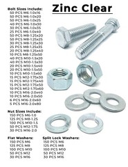Grade 8 & Class 10.9 Cap Screws, Nuts, & Washers Assortment Kit – 4022 PCS