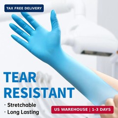 Medguy Medical Blue Nitrile Disposable Exam Gloves, 4.5 Mil 100 Pcs Powder-Free
