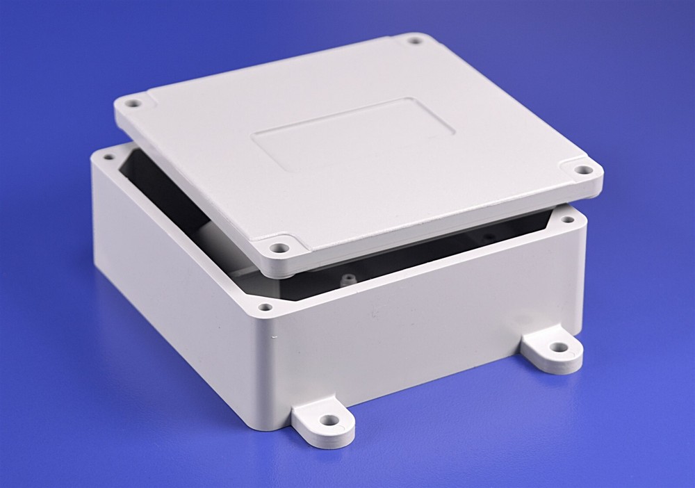 Waterproof Heavy Plastic Enclosure 4″ x 4″ x 1.5″ w/ Mounting Studs