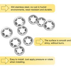 50PCS Internal Tooth Push on Locking Washers Stainless Steel M10 x 20mm