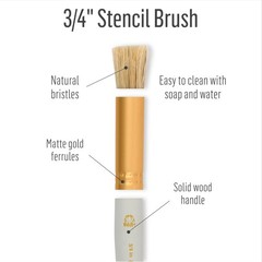 3/4 Inch 34068 Stencil Brush for Painting Stenciling Crafts Natural Bristle