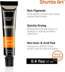 Acrylic Paint Set, 16 x12ml Tubes Artist Quality Non Toxic Rich Pigments Colors