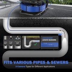 Sewer Camera 4.3 In Monitor 20M Drain Pipe Inspection Camera 32GB Meter Counter