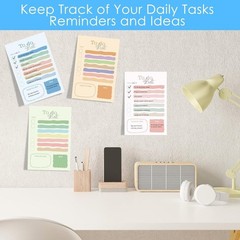 Gallasys 4 Packs to Do List Notepad, 200 Sheets 3.9 x 5.9 inches, Multicolour