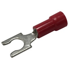 100 Vinyl Insulated Red Spring Spade Terminal 22-18 AWG #10 Stud Wire Connector