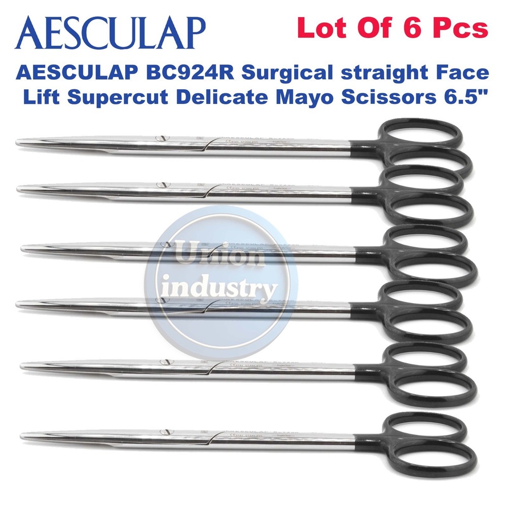AESCULAP BC924R Surgical straight Face Lift Supercut Delicate Mayo Scissors 6.5″