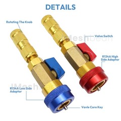 R134A R1234YF Valve Core Remover Installer Tool Kit Replace Schrader Valve Tool