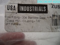 QTY=20: ZUSAPF85 Pipe Fitting Couplings Class 150 1/8″ FNPT 304 Stainless Steel