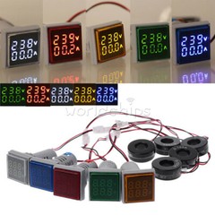 AC50-380V 0-100A 22mm 3-in-1 Voltmeter Ammeter Frequency Digital Volt AMP Meter