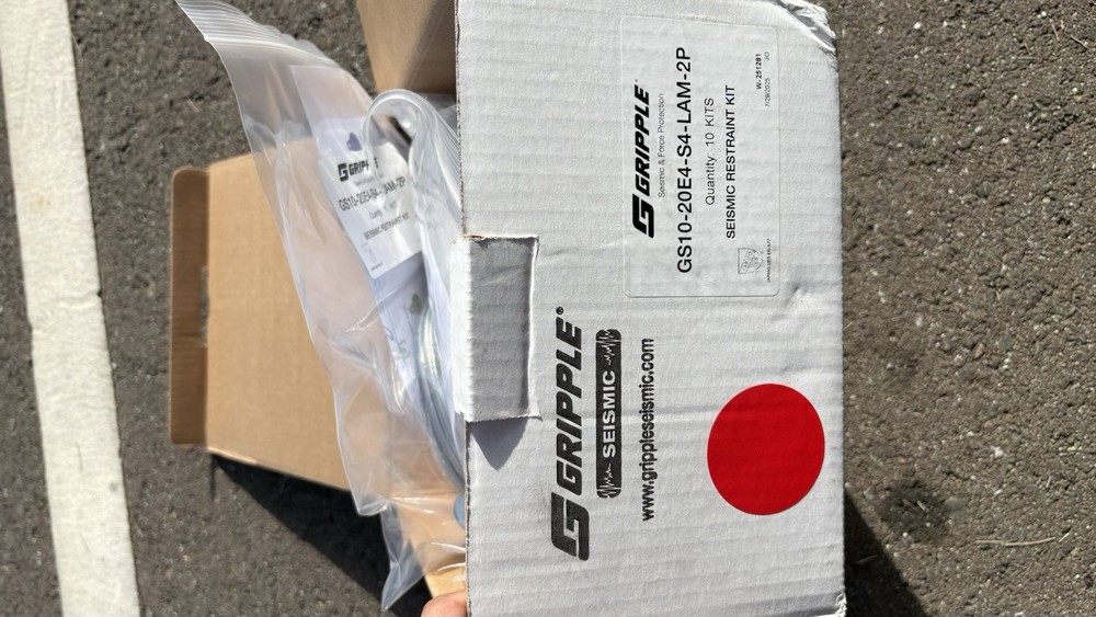 Gripple seismic restraint kits, box of 10. New, unused. Great for contractors.