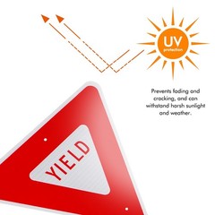 Triangle Yield Sign, 0.08″ Aluminum or 0.12″ Plastic, Reflective