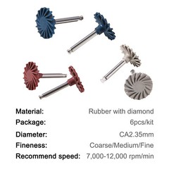 Dental Composite Polishing Diamond System RA 14mm Wheels Coarse Medium Fine