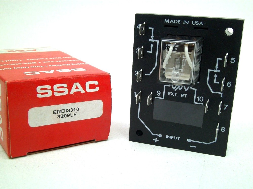 SSAC ERDI3310 SOLID STATE TIMER 1-100 Min DELAY RELAY 24VDC 10A Res@120VA RC
