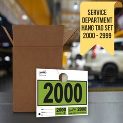 Versa-Tags 3000 Lime Green Automotive 3 Part Dispatch Numbers Mirror Hang Tags