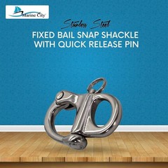 MARINE CITY 316 Grade Stainless Steel Fixed Bail Snap Shackle with Quick…