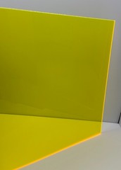 YELLOW FLUORESCENT ACRYLIC PLEXIGLASS 1/8″ X 8″ X 12″ PLASTIC SHEET