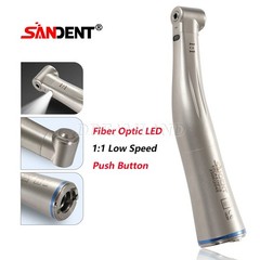 Dental 1:1 LED Light Fiber Optic Contra Angle Handpiece Fit E-type Motor DT USA