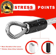 1/8Inch Stainless Steel Security Cable 4/6/10/15FT Luggage Lock Safety Wire Flex