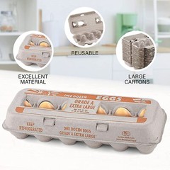 MT Products Printed Pulp XL Paper Egg Cartons Hold Eggs 12 Count – Pack of 10