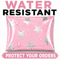 10×13 Pink Silver Stars Poly Mailers Boutique Shipping Bags Cute