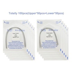 100pcs Orthodontic Arch Wire Niti Round Rectangular Super Elastic Natural Arcos