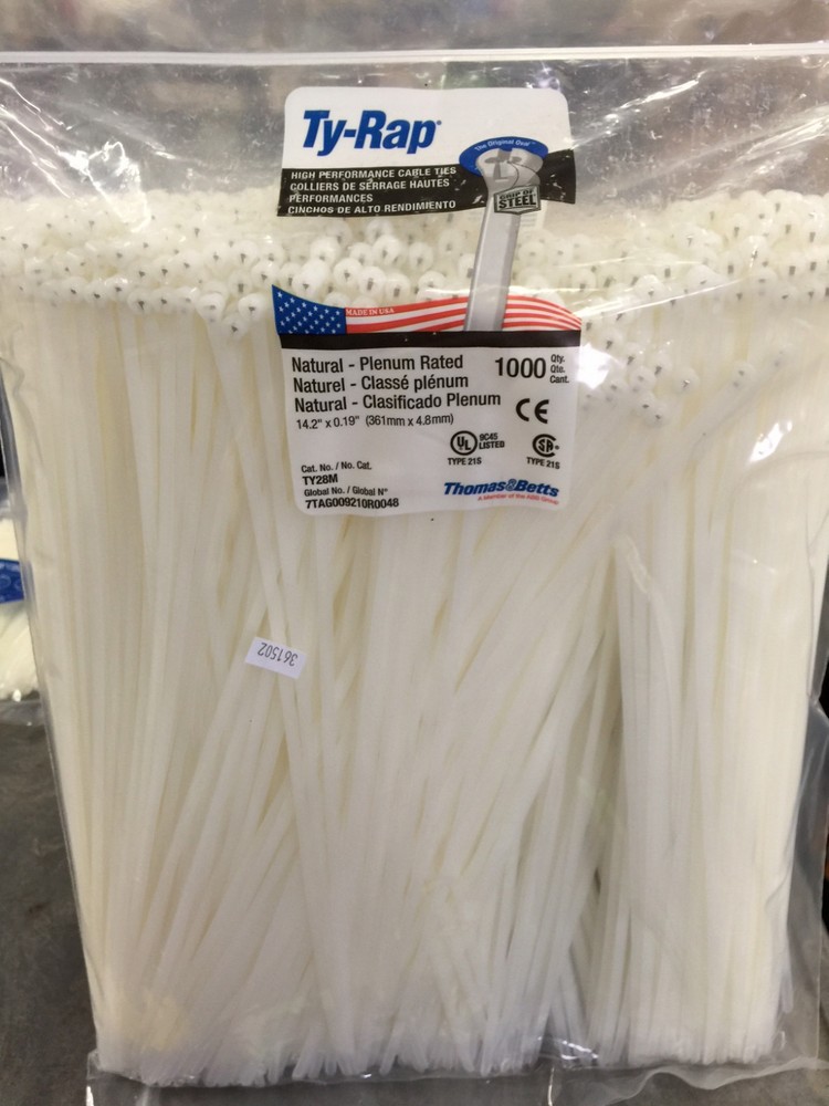 Thomas & Betts Ty-Rap TY28M 14.2″ 50lb Natural 1,000/bag
