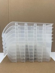6- Store House Large Clear Stacking Bins 12-3/4″ L x 8-1/4″W x 6″H Storage Tool