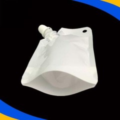Clear & White Drink Wine Beverage Pouch Packaging Bags (Comes With 1 Funnel)